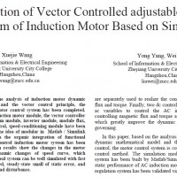 Simulation of Vector Controlled adjustable Speed System of Induction Motor Based on Simulink