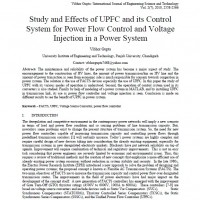 Study and Effects of UPFC and its Control System for Power Flow Control and Voltage Injection in a Power System