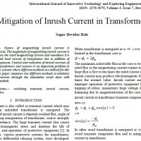 شبیه سازی مقاله Mitigation of Inrush Current in Transformer