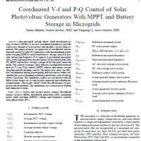 کنترل هماهنگ V-f و P-Qی مولدهای فوتوولتائیک خورشیدی با MPPT و ذخیره‌ی باطری در شبکه‌های میکرو