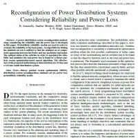 شبیه سازی مقاله Re configuration of Power Distribution Systems Considering Reliability and Power Loss