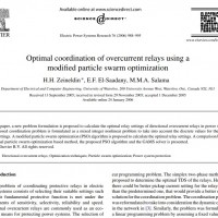 شبیه سازی مقاله Optimal coordination of overcurrent relays using a modified particle swarm optimization