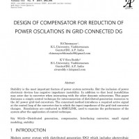 شبیه سازی مقاله DESIGN OF COMPENSATOR FOR REDUCTION OF POWER OSCILLATIONS IN GRID CONNECTED DG