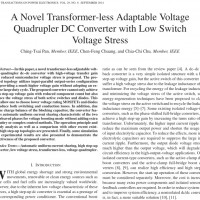 شبیه سازی مقاله A Novel Transformer-less Adaptable Voltage Quadrupler DC Converter with Low Switch Voltage Stress