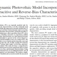 A Dynamic Photovoltaic Model Incorporating Capacitive and Reverse-Bias Characteristics