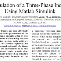 Dynamic Simulation of a Three-Phase Induction Motor Using Matlab Simulink