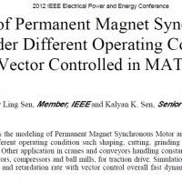 Analysis of Permanent Magnet Synchronous Motor under Different Operating Condition Using Vector Controlled in MATLAB