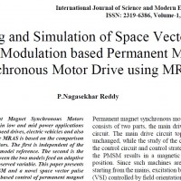 Modeling and Simulation of Space Vector Pulse Width Modulation based Permanent Magnet Synchronous Motor Drive using MRAS