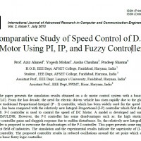 Comparative Study of Speed Control of D.C. Motor Using PI, IP, and Fuzzy Controller
