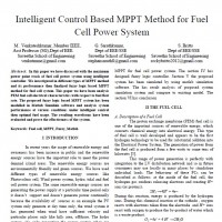 Intelligent Control Based MPPT Method for Fuel Cell Power System