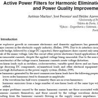Active Power Filters for Harmonic Elimination and Power Quality Improvement