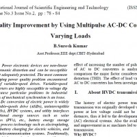 Power Quality Improvement by Using Multipulse AC-DC Converters for Varying Loads