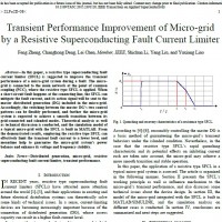 Transient Performance Improvement of Micro-grid by a Resistive Superconducting Fault Current Limiter