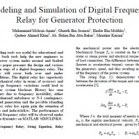 Modeling and Simulation of Digital Frequency Relay for Generator Protection