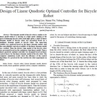 Design of Linear Quadratic Optimal Controller for Bicycle Robot