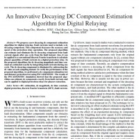 An Innovative Decaying DC Component Estimation Algorithm for Digital Relaying