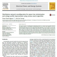 شبیه سازی مقاله Distribution network reconfiguration for power loss minimization and voltage profile improvement using cuckoo search algorithm