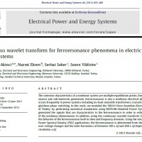 شبیه سازی مقاله Continuous wavelet transform for ferroresonance phenomena in electric power systems