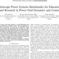 شبیه سازی مقاله Simscape Power Systems Benchmarks for Education and Research in Power Grid Dynamics and Control