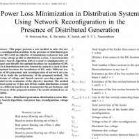 شبیه سازی مقاله Power Loss Minimization in Distribution System Using Network Reconfiguration in the Presence of Distributed Generation