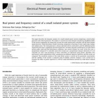 شبیه سازی مقاله Real power and frequency control of a small isolated power system
